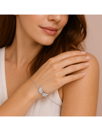 Βραχιόλι Γυναικείο Senza από ασήμι 925, κύκνοι - SSR4617SR