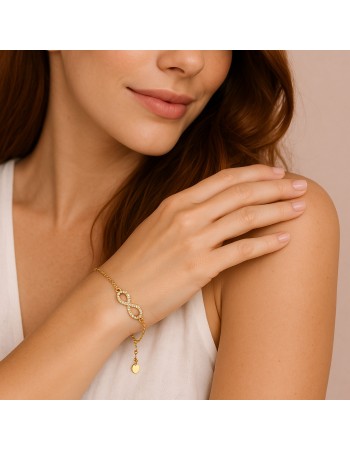 Βραχιόλι Γυναικείο Senza από επιχρυσωμένο ασήμι 925, άπειρο - SSR4618GD
