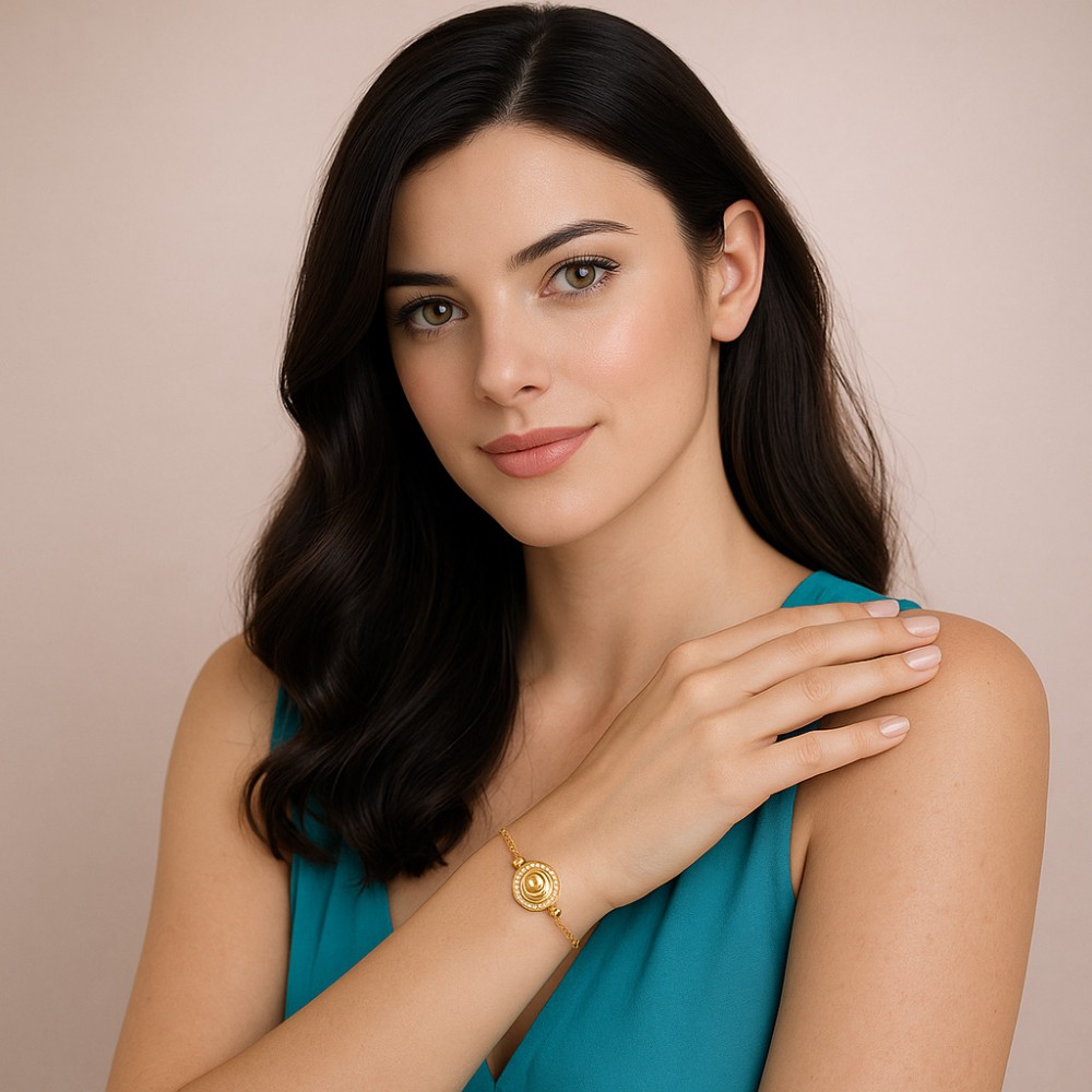 Βραχιόλι Γυναικείο Senza από επιχρυσωμένο ασήμι 925, κύκλος με άπειρο - SSR4619GD