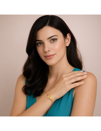 Βραχιόλι Γυναικείο Senza από επιχρυσωμένο ασήμι 925, κύκλος με άπειρο - SSR4619GD