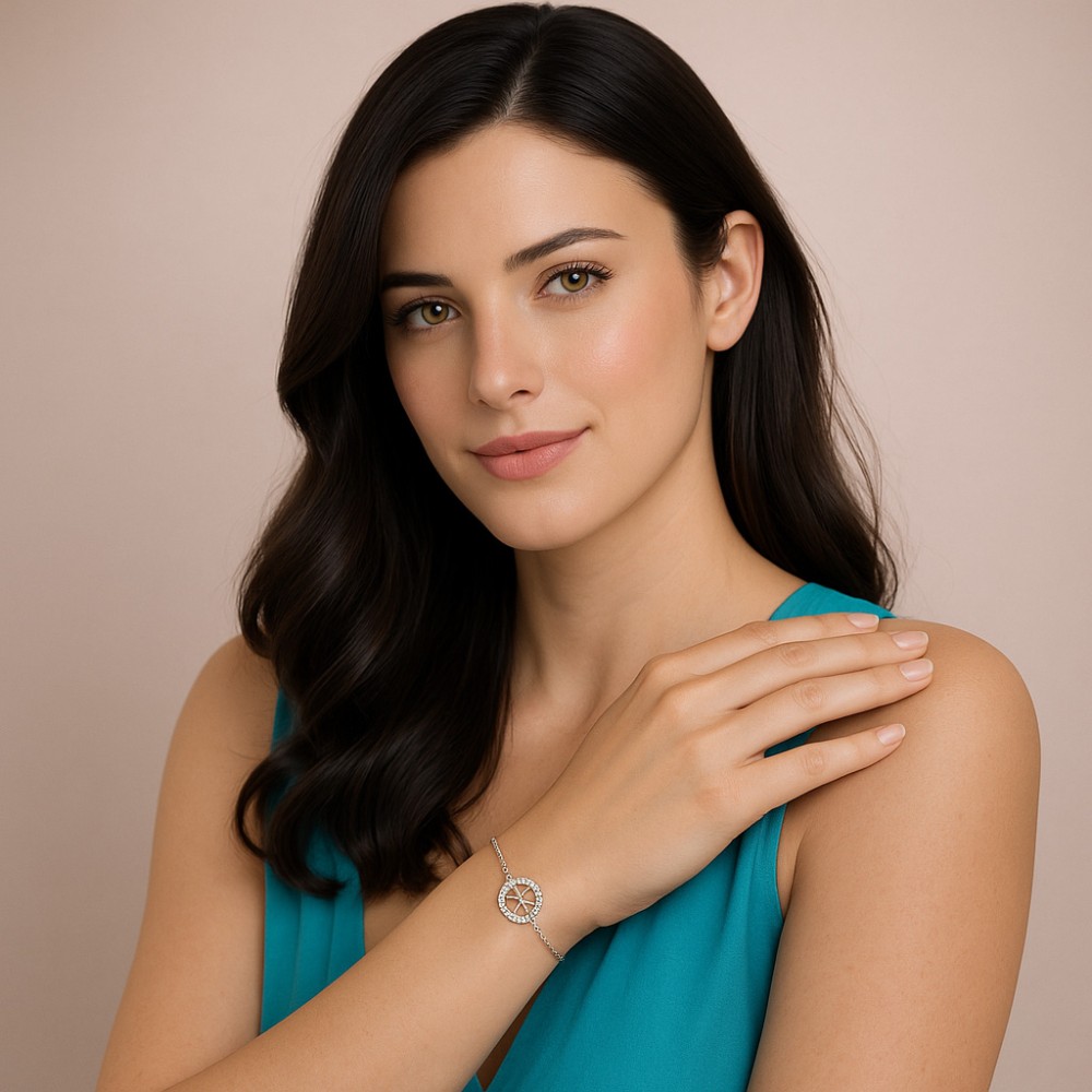 Βραχιόλι Γυναικείο Senza από ασήμι 925, κύκλος με άπειρο - SSR4619SR