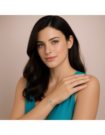 Βραχιόλι Γυναικείο Senza από ασήμι 925, κύκλος με άπειρο - SSR4619SR