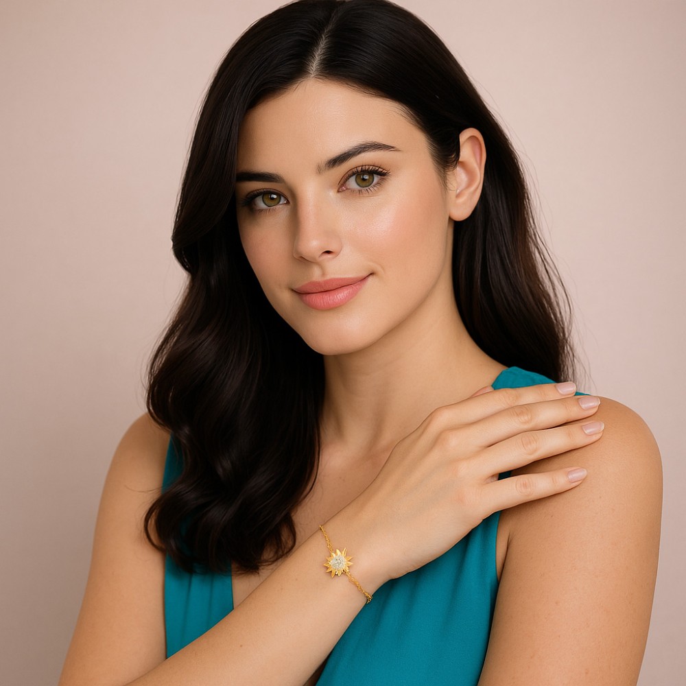 Βραχιόλι Γυναικείο Senza από επιχρυσωμένο ασήμι 925, ήλιος - SSR4621GD