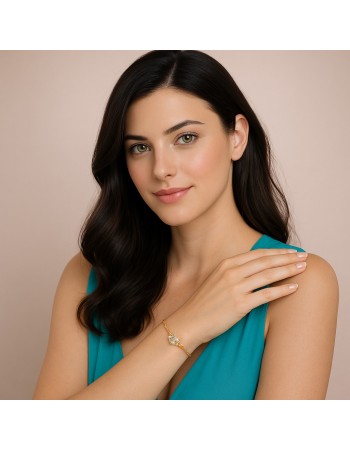 Βραχιόλι Γυναικείο Senza από επιχρυσωμένο ασήμι 925, διπλή καρδιά - SSR4623GD