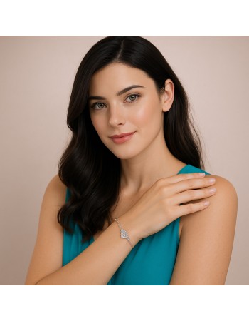 Βραχιόλι Γυναικείο Senza από ασήμι 925, διπλή καρδιά - SSR4623SR