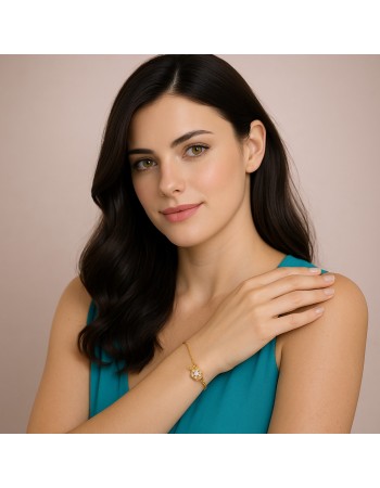 Βραχιόλι Γυναικείο Senza από επιχρυσωμένο ασήμι 925, καρδιά με μονόπετρο - SSR4624GD