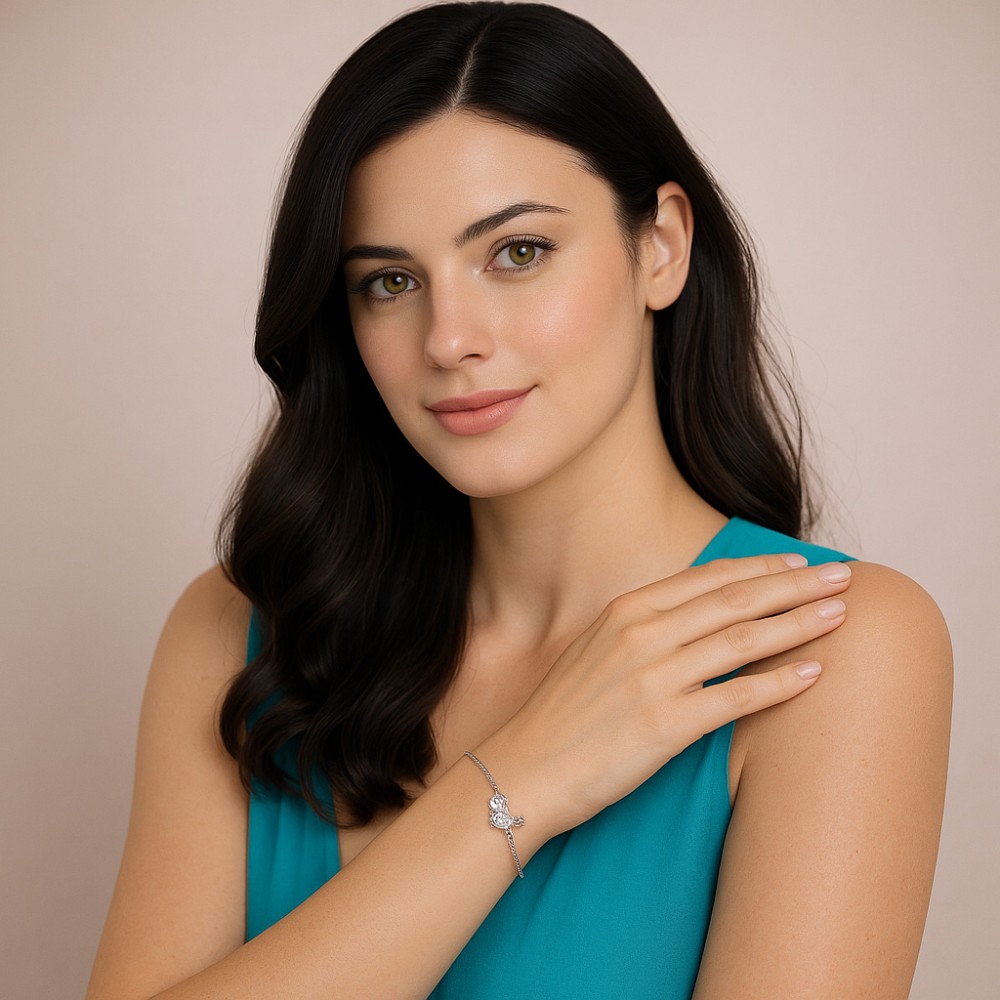 Βραχιόλι Γυναικείο Senza από ασήμι 925, καρδιά με μονόπετρο - SSR4624SR