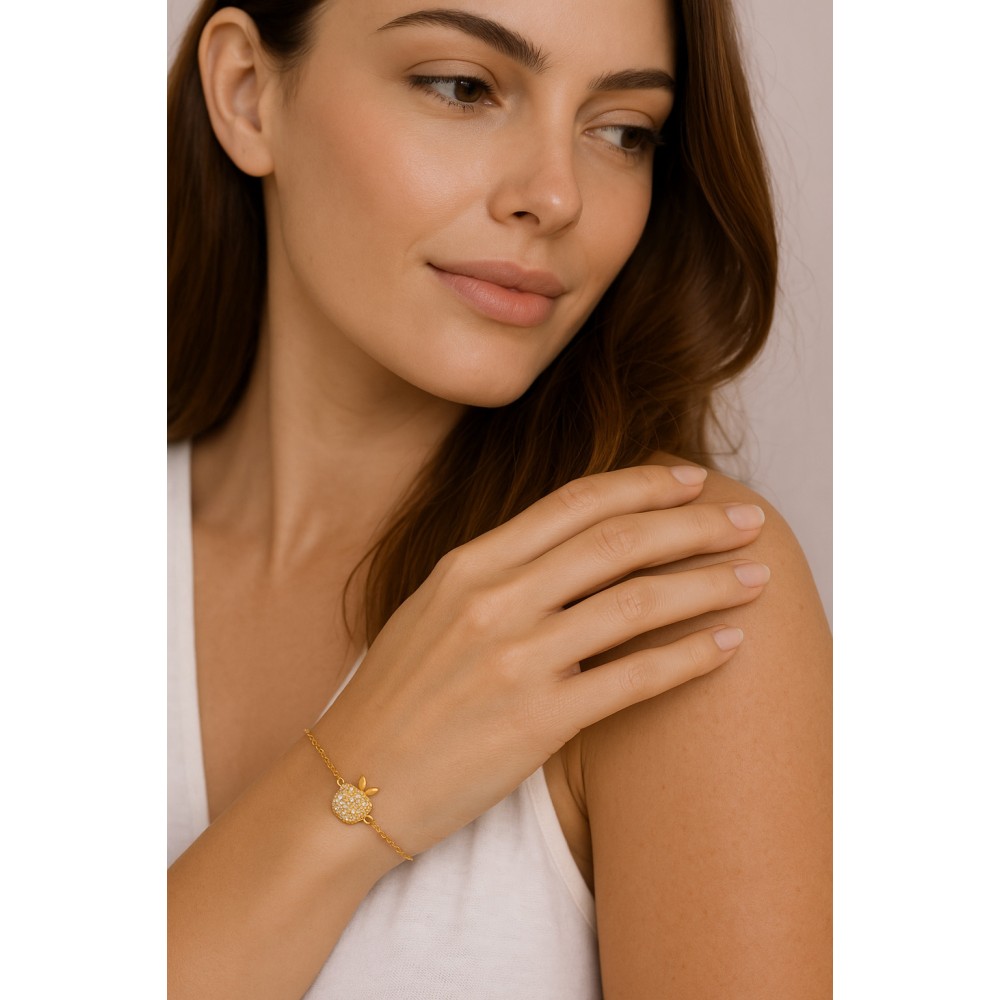 Βραχιόλι Γυναικείο Senza από επιχρυσωμένο ασήμι 925, μήλο - SSR4629GD