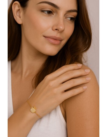 Βραχιόλι Γυναικείο Senza από επιχρυσωμένο ασήμι 925, μήλο - SSR4629GD