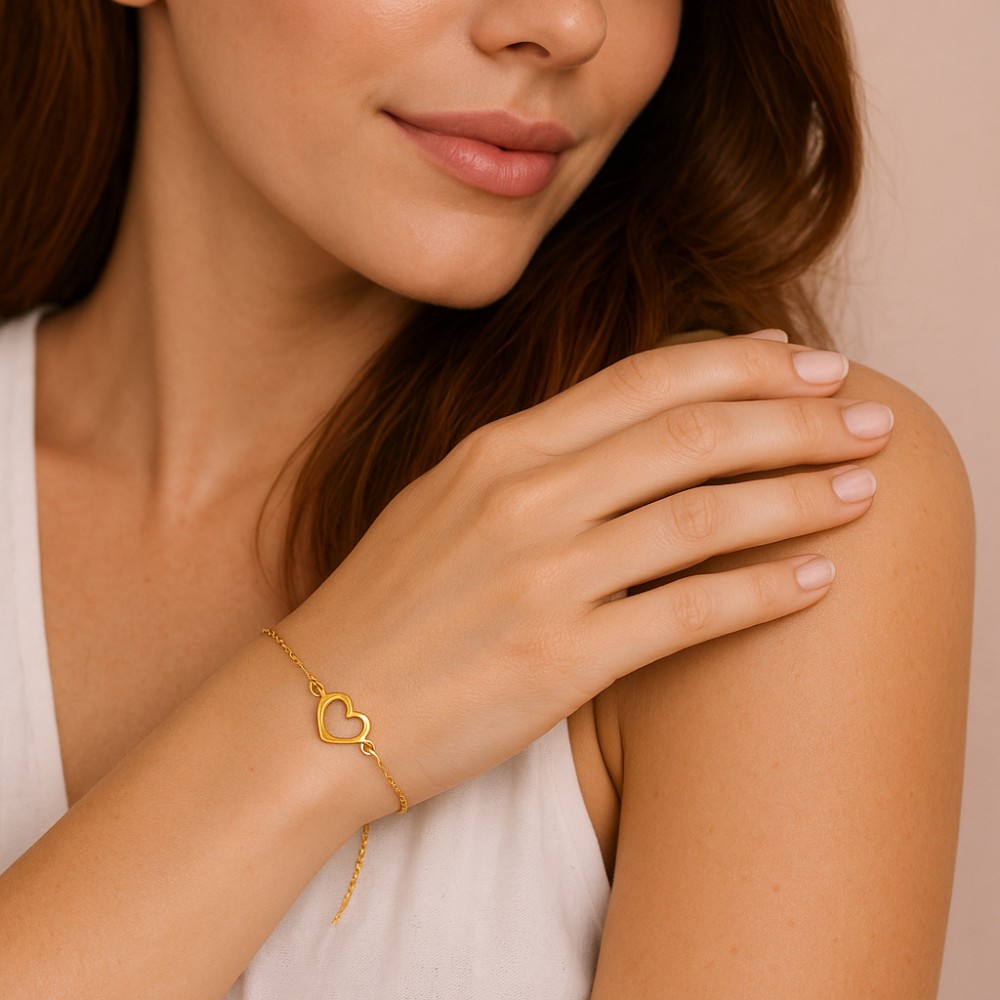 Βραχιόλι Γυναικείο Senza από επιχρυσωμένο ασήμι 925, καρδιά - SSR4631GD