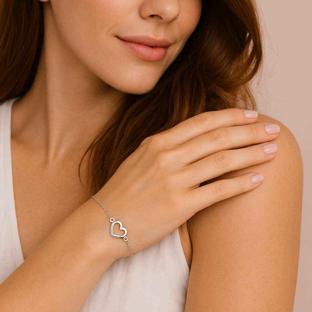 Βραχιόλι Γυναικείο Senza από ασήμι 925, καρδιά - SSR4631SR