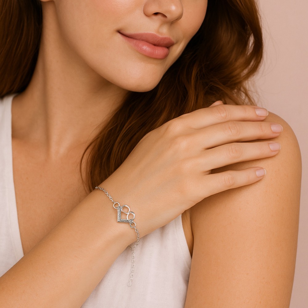 Βραχιόλι Γυναικείο Senza από ασήμι 925, καρδιά με άπειρο - SSR4636SR