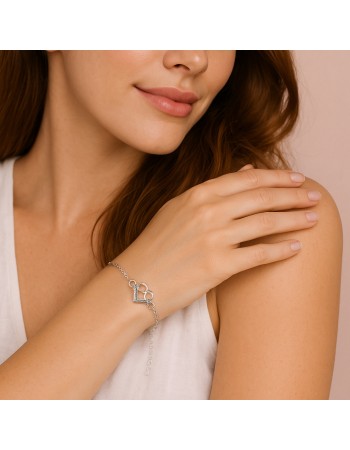 Βραχιόλι Γυναικείο Senza από ασήμι 925, καρδιά με άπειρο - SSR4636SR