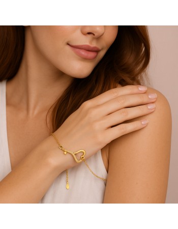 Βραχιόλι Γυναικείο Senza από επιχρυσωμένο ασήμι 925, καρδιά κλειδί - SSR4641GD