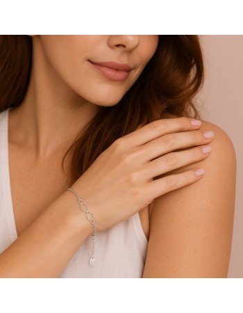 Βραχιόλι Γυναικείο Senza από ασήμι 925, άπειρο "Love" - SSR4645SR