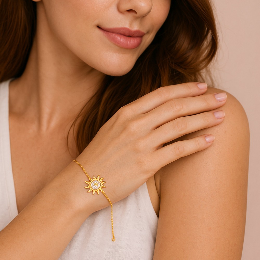 Βραχιόλι Γυναικείο Senza από επιχρυσωμένο ασήμι 925, ήλιος - SSR4649GD