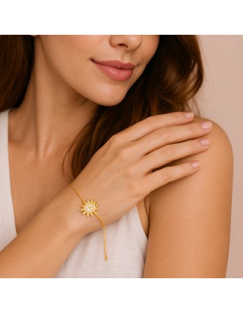 Βραχιόλι Γυναικείο Senza από επιχρυσωμένο ασήμι 925, ήλιος - SSR4649GD