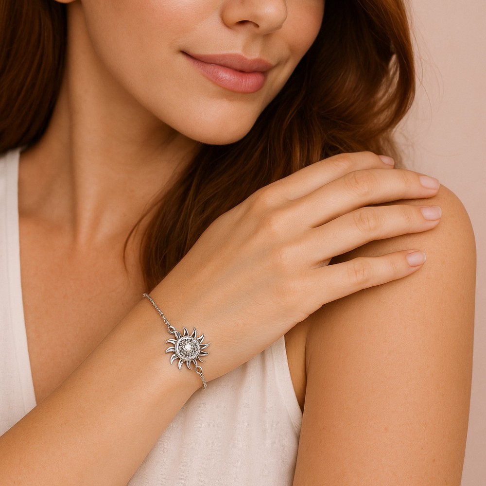 Βραχιόλι Γυναικείο Senza από ασήμι 925, ήλιος - SSR4649SR