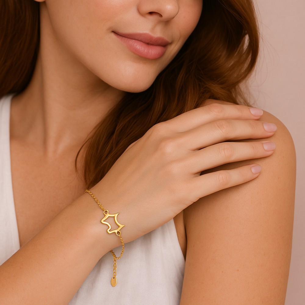 Βραχιόλι Γυναικείο Senza από επιχρυσωμένο ασήμι 925, σκυλάκι περίγραμμα - SSR4653GD