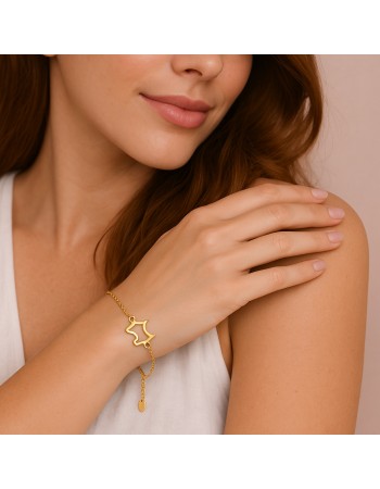 Βραχιόλι Γυναικείο Senza από επιχρυσωμένο ασήμι 925, σκυλάκι περίγραμμα - SSR4653GD