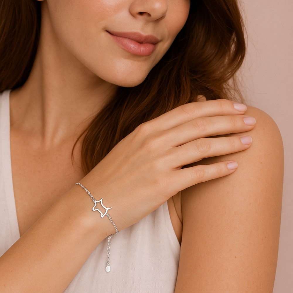 Βραχιόλι Γυναικείο Senza από ασήμι 925, σκυλάκι περίγραμμα - SSR4653SR