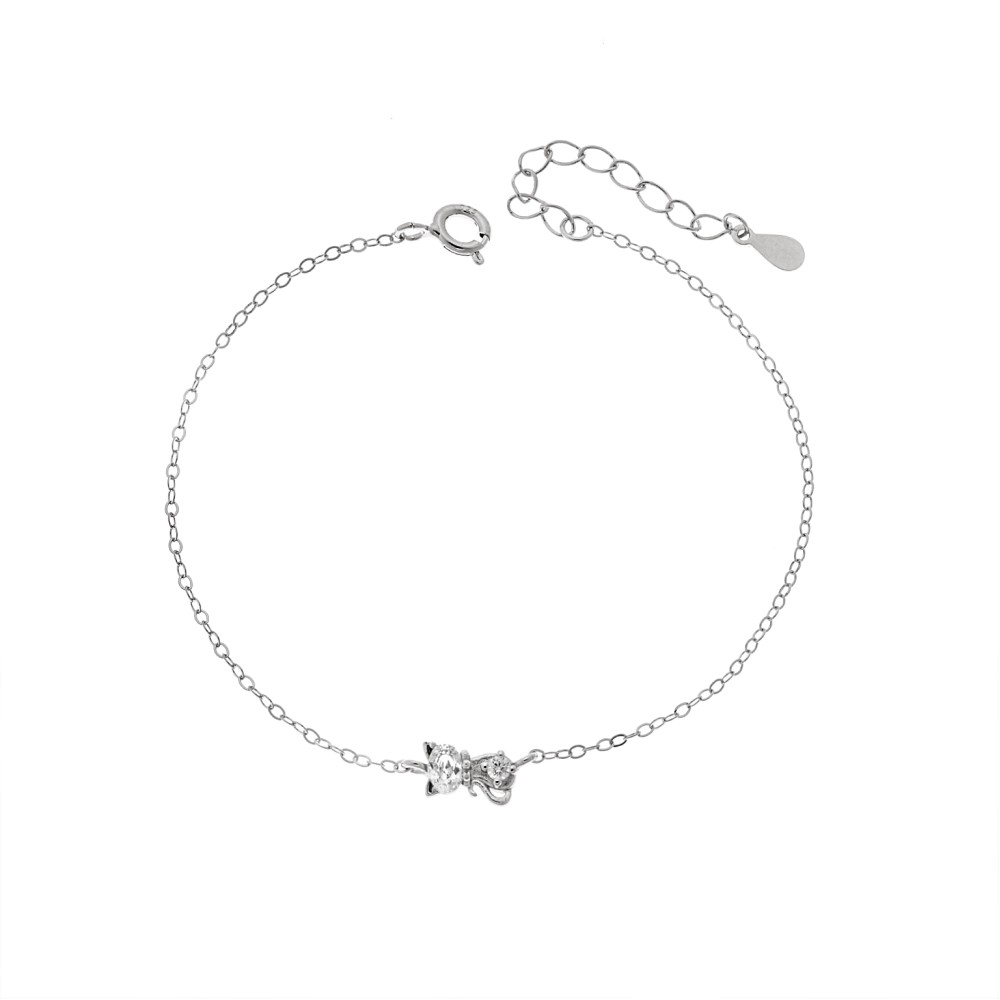 Βραχιόλι Γυναικείο Senza από ασήμι 925, γάτα - SSR4654SR