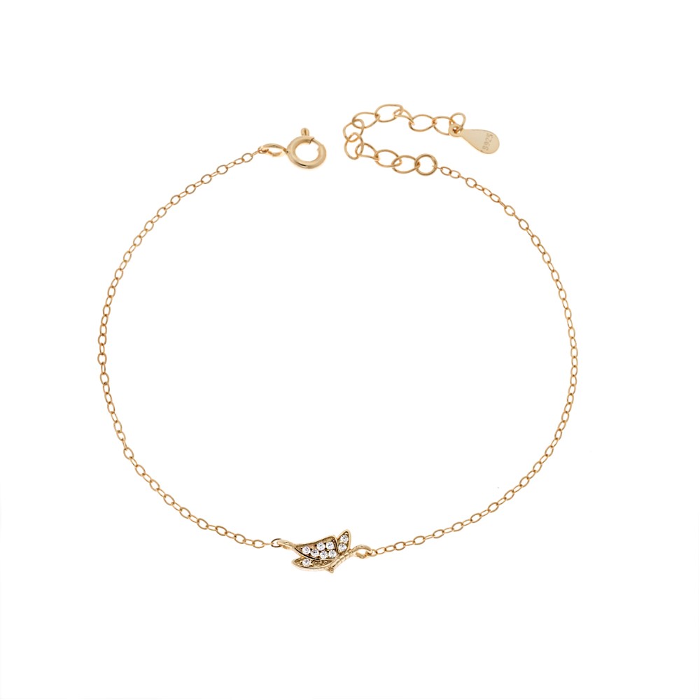 Βραχιόλι Γυναικείο Senza από επιχρυσωμένο ασήμι 925, πεταλούδα - SSR4655GD
