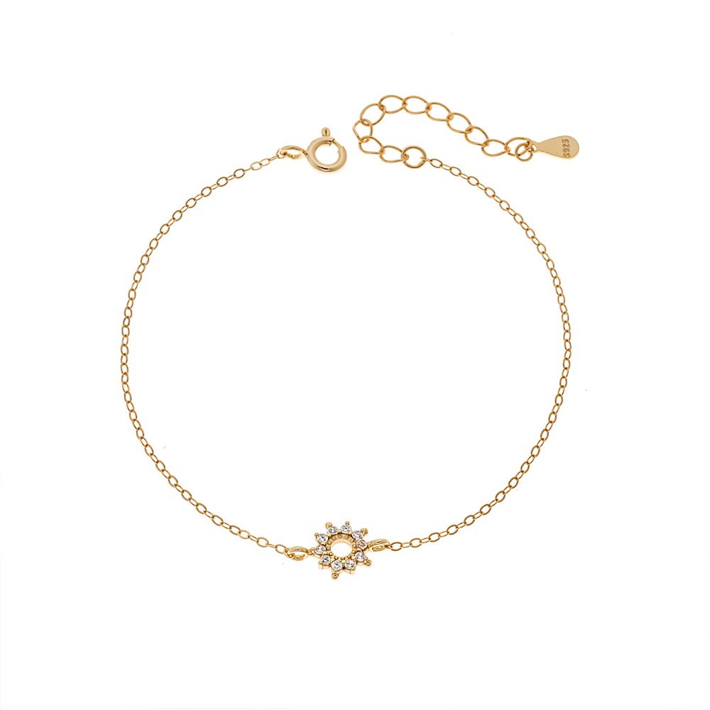 Βραχιόλι Γυναικείο Senza από επιχρυσωμένο ασήμι 925, λουλούδι - SSR4657GD