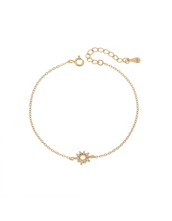 Βραχιόλι Γυναικείο Senza από επιχρυσωμένο ασήμι 925, λουλούδι - SSR4657GD