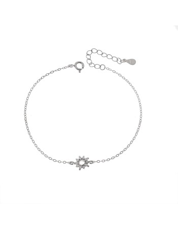 Βραχιόλι Γυναικείο Senza από ασήμι 925, λουλούδι - SSR4657SR
