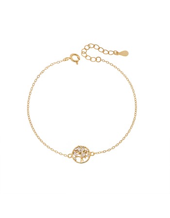 Βραχιόλι Γυναικείο Senza από επιχρυσωμένο ασήμι 925, δέντρο ζωής - SSR4658GD