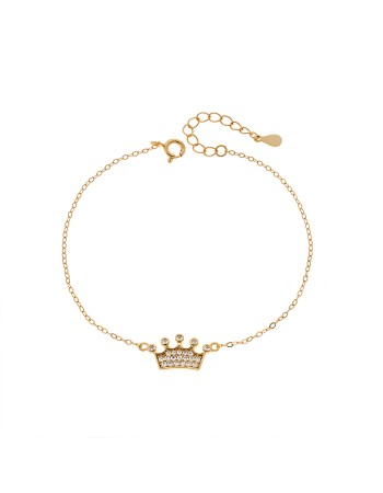 Βραχιόλι Γυναικείο Senza από επιχρυσωμένο ασήμι 925, κορώνα - SSR4659GD
