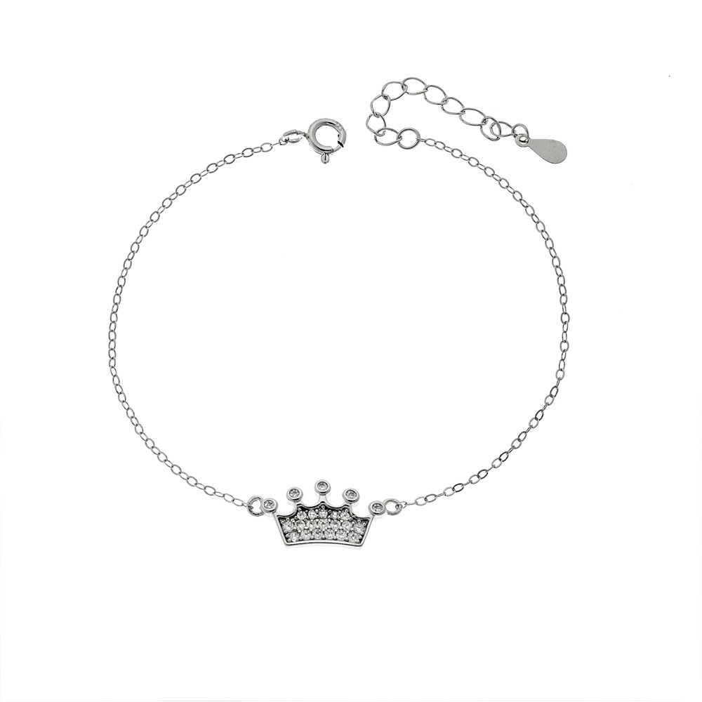 Βραχιόλι Γυναικείο Senza από ασήμι 925, κορώνα - SSR4659SR