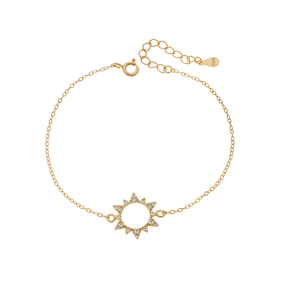 Βραχιόλι Γυναικείο Senza από επιχρυσωμένο ασήμι 925, ήλιος - SSR4660GD