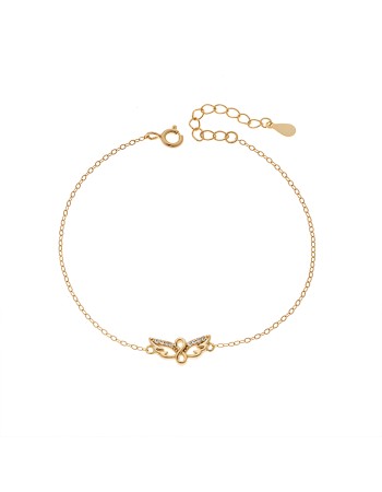 Βραχιόλι Γυναικείο Senza από επιχρυσωμένο ασήμι 925, φτερά αγγέλου με άπειρο - SSR4661GD