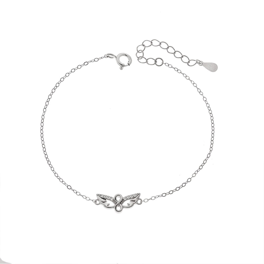 Βραχιόλι Γυναικείο Senza από ασήμι 925, φτερά αγγέλου με άπειρο - SSR4661SR