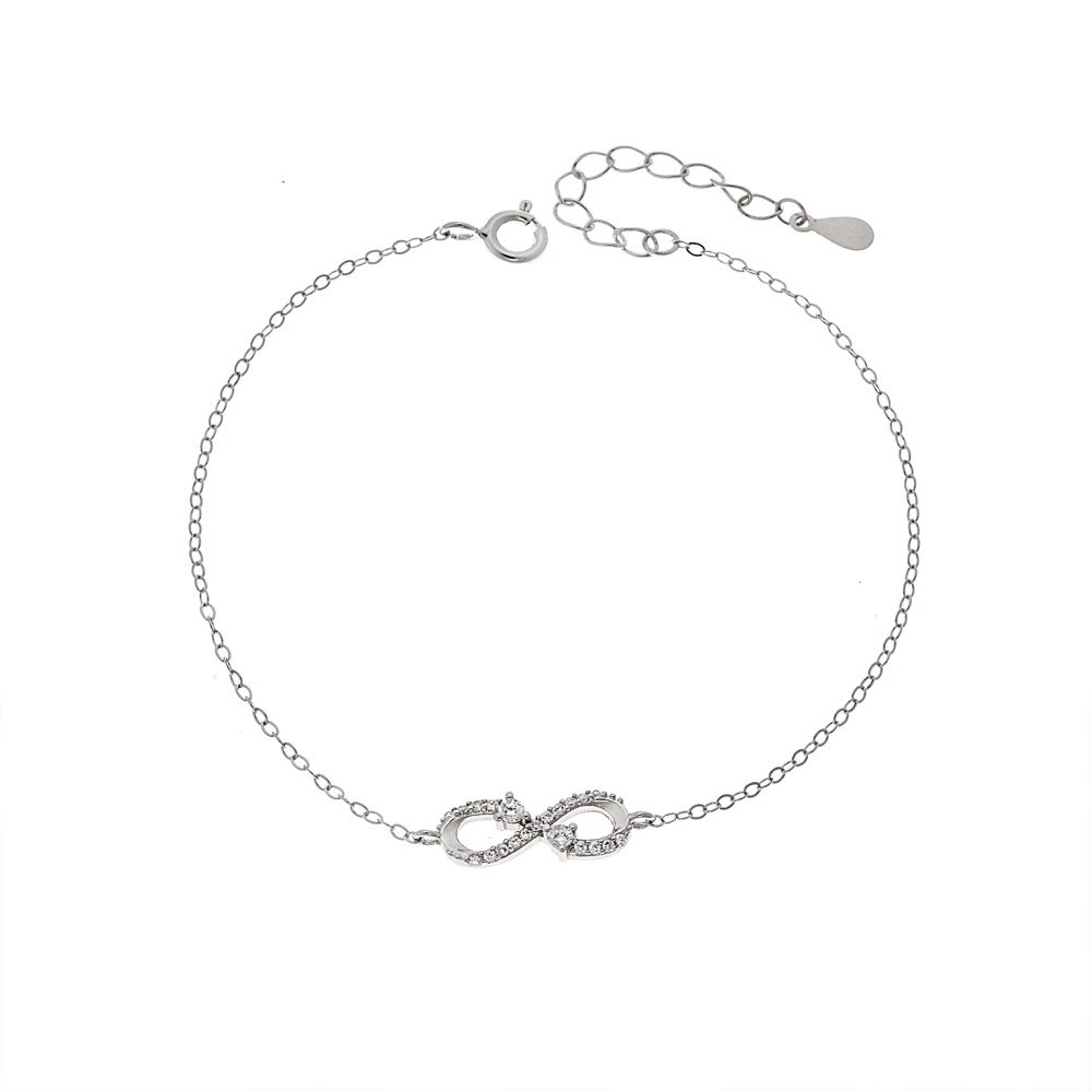 Βραχιόλι Γυναικείο Senza από ασήμι 925, άπειρο με πέτρες - SSR4663SR