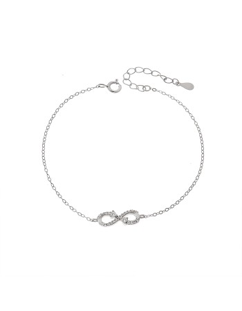 Βραχιόλι Γυναικείο Senza από ασήμι 925, άπειρο με πέτρες - SSR4663SR