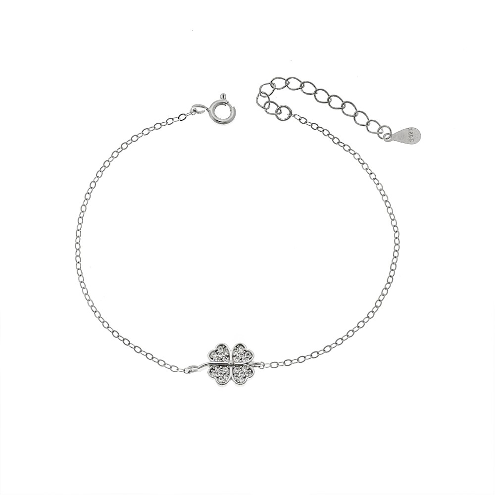 Βραχιόλι Γυναικείο Senza από ασήμι 925, τεράφυλλο τριφύλλι - SSR4670SR