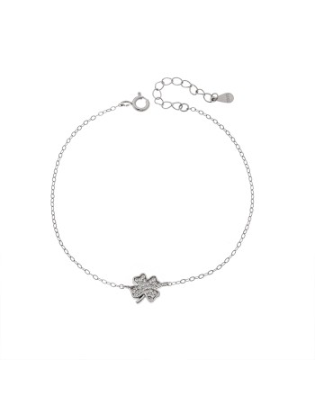 Βραχιόλι Γυναικείο Senza από ασήμι 925, τεράφυλλο τριφύλλι - SSR4671SR