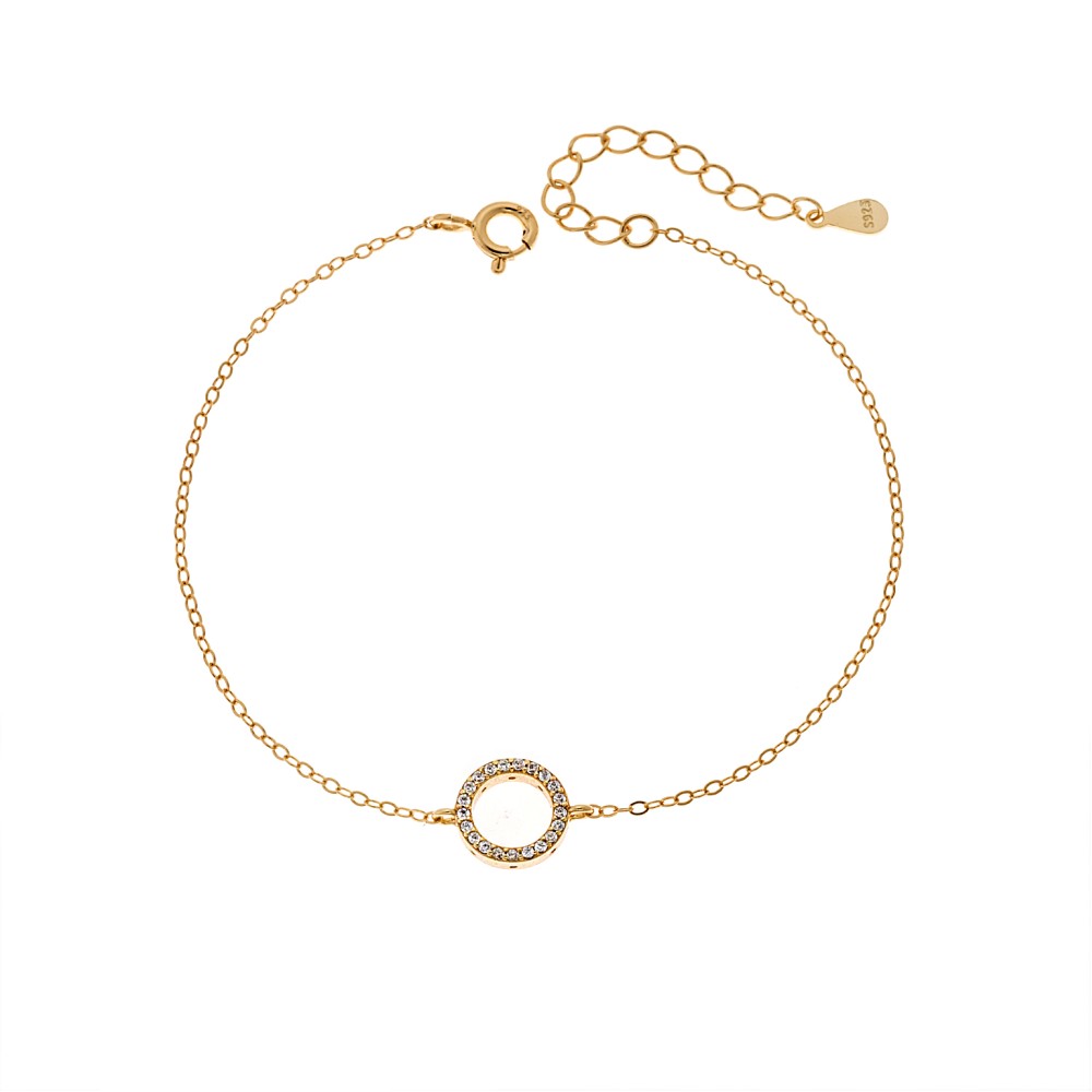 Βραχιόλι Γυναικείο Senza από επιχρυσωμένο ασήμι 925, κύκλος περίγραμμα - SSR4672GD