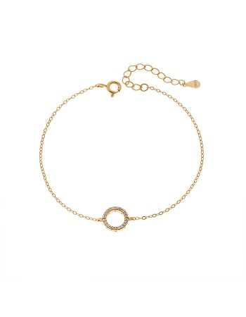 Βραχιόλι Γυναικείο Senza από επιχρυσωμένο ασήμι 925, κύκλος περίγραμμα - SSR4672GD