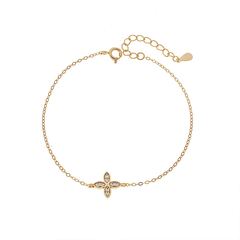 Βραχιόλι Γυναικείο Senza από επιχρυσωμένο ασήμι 925, σταυρουδάκι - SSR4674GD
