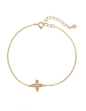 Βραχιόλι Γυναικείο Senza από επιχρυσωμένο ασήμι 925, σταυρουδάκι - SSR4674GD