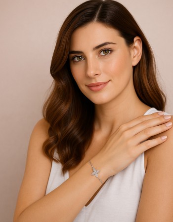 Βραχιόλι Γυναικείο Senza από ασήμι 925, σταυρουδάκι - SSR4674SR