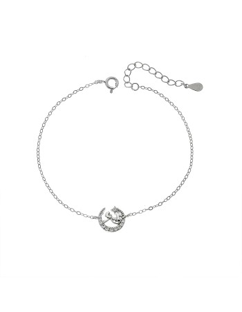 Βραχιόλι Γυναικείο Senza από ασήμι 925, μισοφέγγαρο με μικρο πρίγκιπα - SSR4675SR