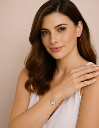 Βραχιόλι Γυναικείο Senza από ασήμι 925, μισοφέγγαρο με μικρο πρίγκιπα - SSR4675SR