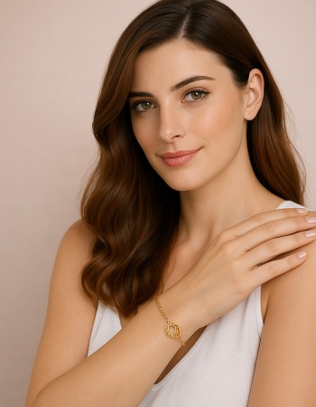 Βραχιόλι Γυναικείο Senza από επιχρυσωμένο ασήμι 925, μισοφέγγαρο με μονόκερο - SSR4676GD