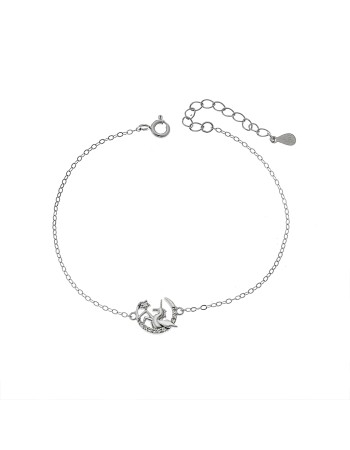 Βραχιόλι Γυναικείο Senza από ασήμι 925, μισοφέγγαρο με μονόκερο - SSR4676SR