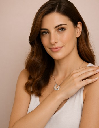 Βραχιόλι Γυναικείο Senza από ασήμι 925, μισοφέγγαρο με μονόκερο - SSR4676SR